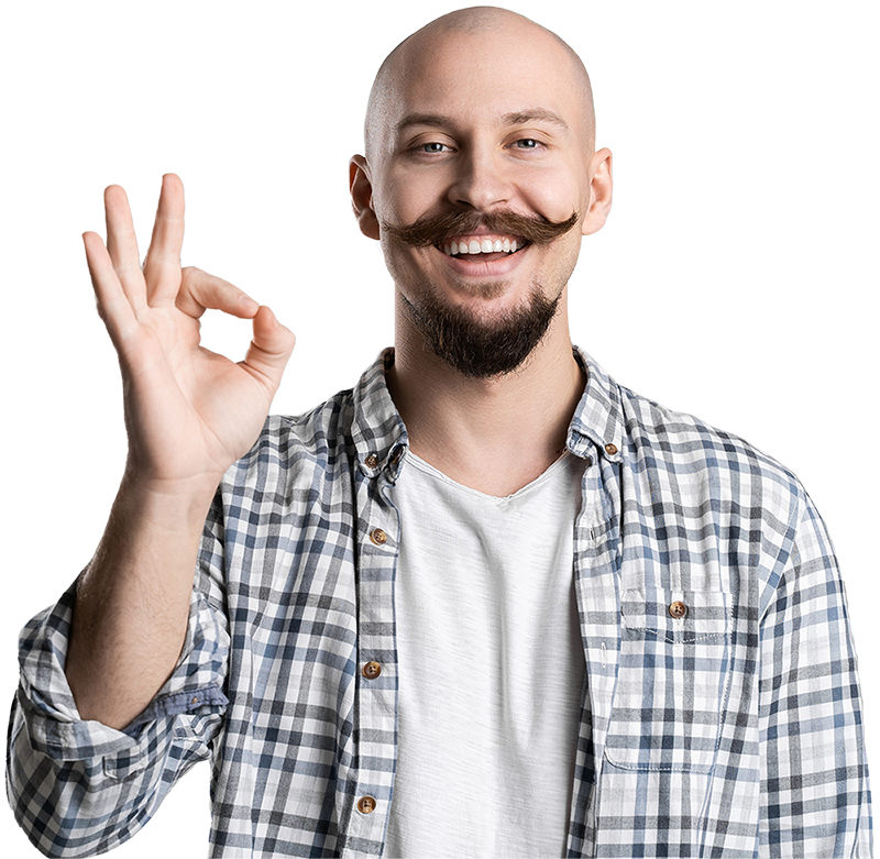 Movember Spendenaktion mit Schnurrbart